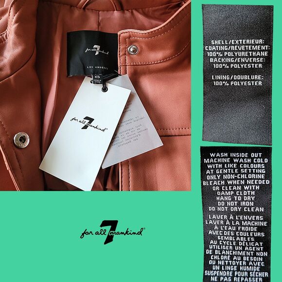 7 for All Mankind NEW Minimalist Oversized Box Pleated Crop Jacket XS - Picture 5 of 12